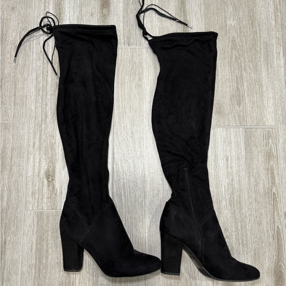 Black Suede Knee High Call It Spring Boots